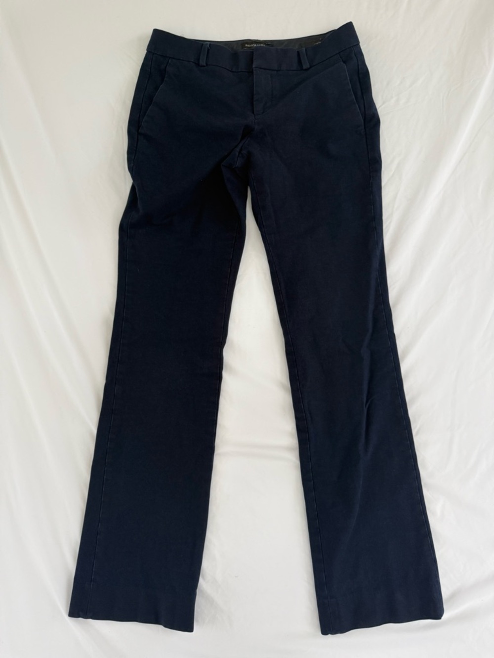 Banana Republic Logan Trouser 2L Navy Straight Leg Cotton Blend Tall Office